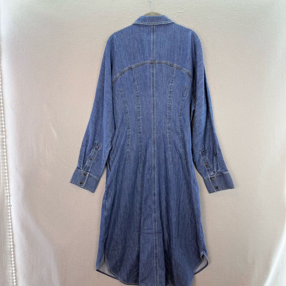 COS - women’s Oversized Waisted Denim shirt midi dress blue jeans button down 14 - Picture 9 of 11